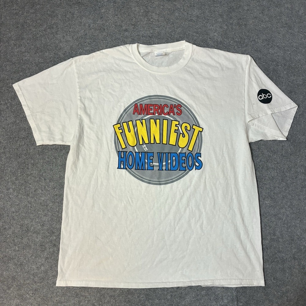 Vintage America's Funniest Home Videos T Shirt White Men's XL ABC Y2K